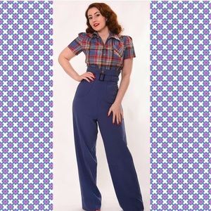 Freddie’s of Pinewood Airforce Blue 1940s Slacks